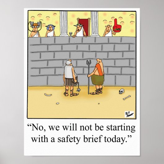 Funny Workplace Safety Brief Poster (Vorne)