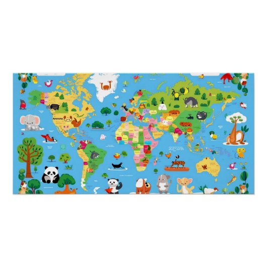 Funny World Map Poster (Vorderseite)