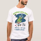 Funny World UFO Day Probing Session Cartoon T-Shirt (Vorderseite)
