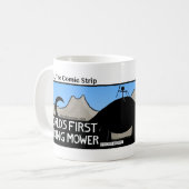 Funny World's 1. Reitmäher Stickman Tasse - 077 (Vorderseite Links)