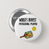Funny World's Okayest Pickleball Player Sports Button (Vorne & Hinten)