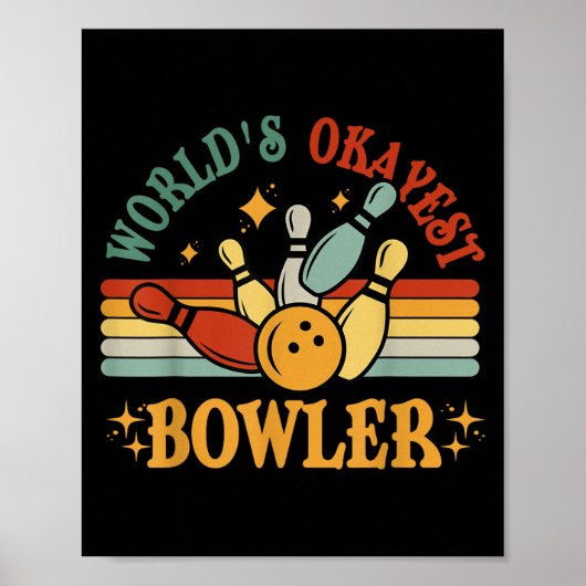 Funny Worlds Tokest Bowler Bowling Team Männer Fra Poster (Vorne)
