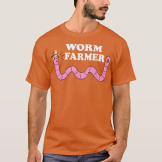 Funny Worm Bauer Gartenwurm Wurm Farm Red Wiggler T-Shirt
