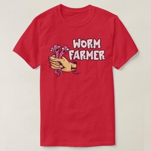 Funny Worm Bauer Handfang Wurm Kompostierung Garde T-Shirt (Design vorne)