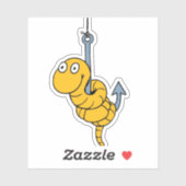 Funny Worm Custom-Cut Vinyl Sticker (Blatt)