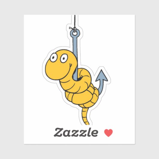 Funny Worm Custom-Cut Vinyl Sticker (Blatt)