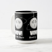 Funny "Wow Moon Face Coffee Tasse (Vorderseite Links)