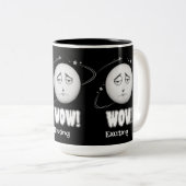 Funny "Wow Moon Face Coffee Tasse (VorderseiteRechts)