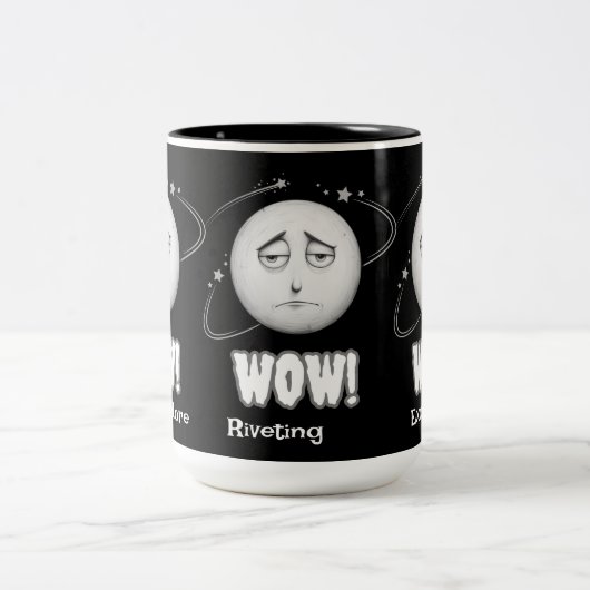 Funny "Wow Moon Face Coffee Tasse (Mittel)