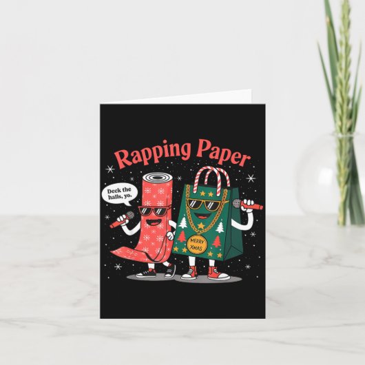 Funny Wrapng Rapng Paper Wrap Music Rap Pj Karte (Vorderseite)