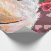 Funny Wrapping Paper Gentleman Pig mit Rose Geschenkpapier (Ecke)