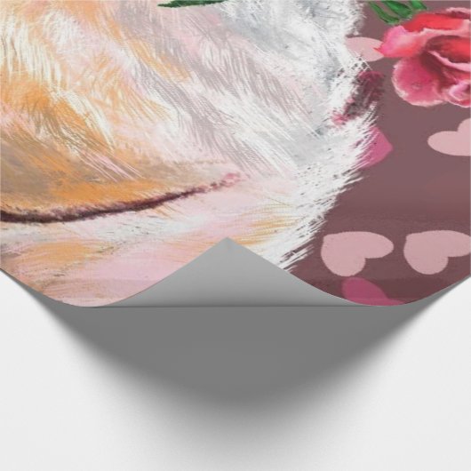Funny Wrapping Paper Gentleman Pig mit Rose Geschenkpapier (Ecke)