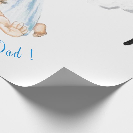Funny Wrapping Paper Storch mit Baby - Custom Text Geschenkpapier (Ecke)