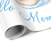 Funny Wrapping Paper Storch mit Baby - Custom Text Geschenkpapier (Rolleneckpunkt)