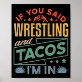 Funny Wrestling And Tacos Shirt Wrestle Retro Men Poster (Vorne)