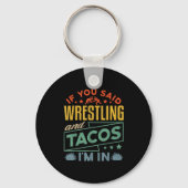 Funny Wrestling And Tacos Shirt Wrestle Retro Men Schlüsselanhänger (Vorderseite)