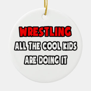 Funny Wrestling Coach Shirts und Geschenke Keramik Ornament