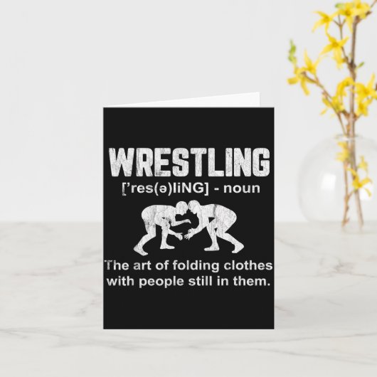 Funny Wrestling Definition Wrestler Boys Mens Teen Karte (Gelbe Blume)