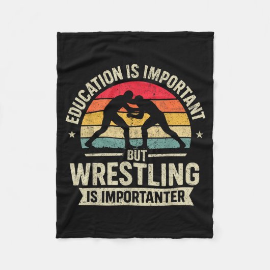 Funny Wrestling Education Joke For Wrestler Men Ki Fleecedecke (Vorderseite)