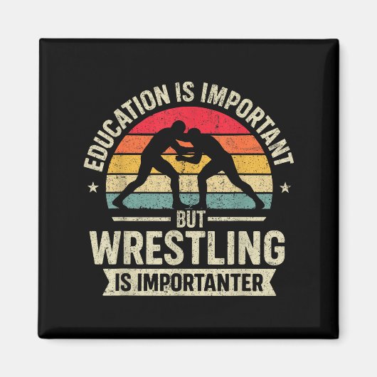 Funny Wrestling Education Joke For Wrestler Men Ki Magnet (Vorne)