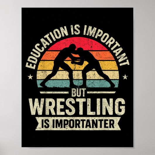 Funny Wrestling Education Joke For Wrestler Men Ki Poster (Vorne)