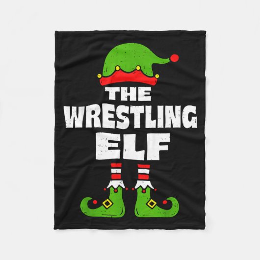 Funny Wrestling Elf Christmas Wrestler Mens Womens Fleecedecke (Vorderseite)