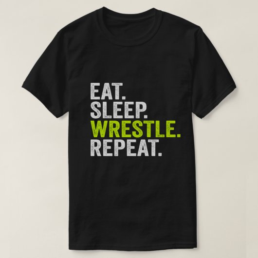 Funny Wrestling essen Schlaf Ringe wiederholen Ges T-Shirt (Design vorne)