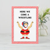 Funny Wrestling Weihnachtskarten Feiertagskarte (Stehend Vorderseite)