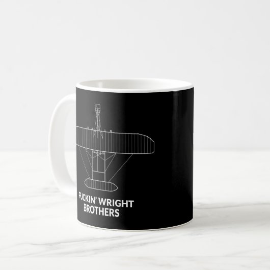 Funny Wright Brothers Flyer Aircraft Spotplan Kaffeetasse (Vorderseite Links)