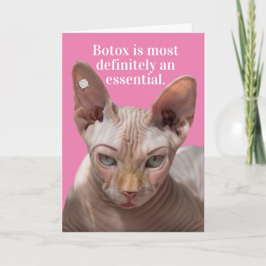 Funny Wrinkled Cat- Botox Is Essential Karte (Vorderseite)