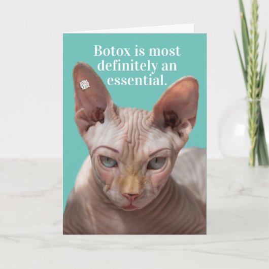 Funny Wrinkled Cat- Botox Is Essential Karte (Vorderseite)