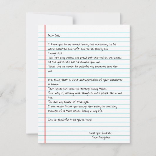 Funny Write Letter To Dad for Father's Day Card (Vorderseite)