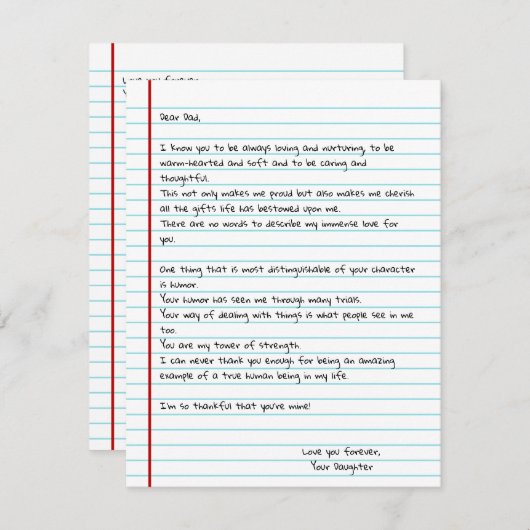 Funny Write Letter To Dad for Father's Day Card (Vorne/Hinten)