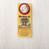 Funny writer at work Door Hanger Türanhänger (Auf Knauf)