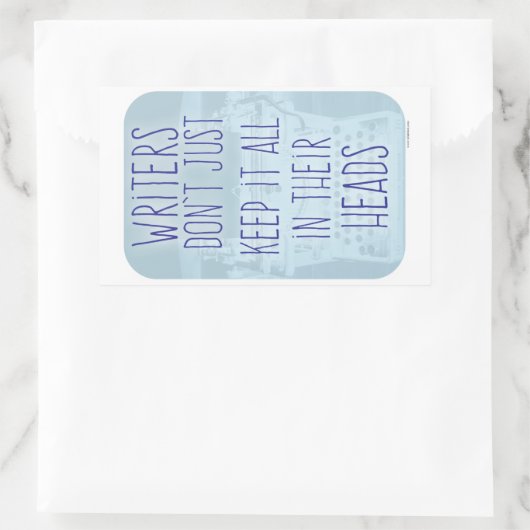 Funny Writer Head Slogan Rechteckiger Aufkleber (Tasche)