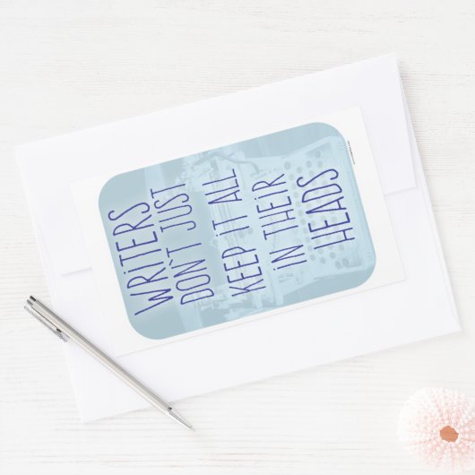 Funny Writer Head Slogan Rechteckiger Aufkleber (Umschlag)