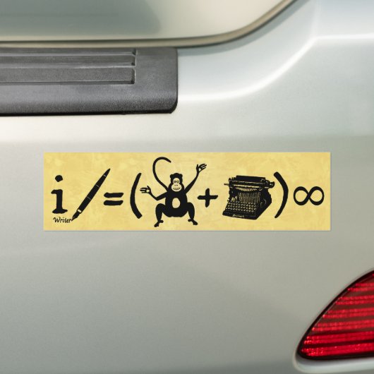 Funny Writer Monkey Schreibmaschine Equation Autoaufkleber (Auf Auto)