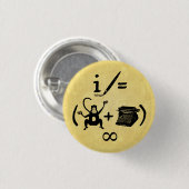 Funny Writer Monkey Schreibmaschine Equation Button (Vorne & Hinten)