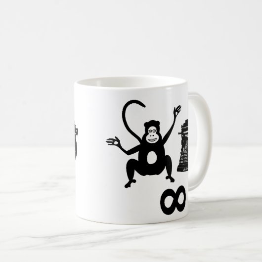 Funny Writer Monkey Schreibmaschine Infinity Kaffeetasse (VorderseiteRechts)