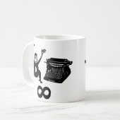 Funny Writer Monkey Schreibmaschine Infinity Kaffeetasse (Vorderseite Links)