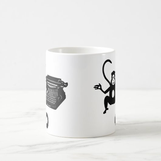 Funny Writer Monkey Schreibmaschine Infinity Kaffeetasse (Mittel)