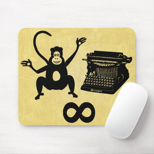 Funny Writer Monkey Schreibmaschine Infinity Mousepad (Mit Mouse)