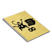 Funny Writer Monkey Schreibmaschine Infinity Notizblock (Rechte Seite)
