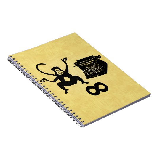 Funny Writer Monkey Schreibmaschine Infinity Notizblock (Rechte Seite)