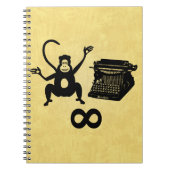 Funny Writer Monkey Schreibmaschine Infinity Notizblock (Vorderseite)