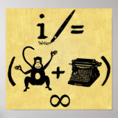 Funny Writer Monkey Schreibwriter Equation Poster (Vorne)