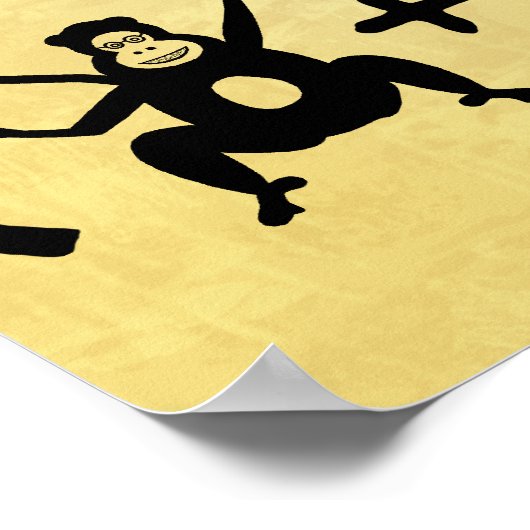 Funny Writer Monkey Schreibwriter Equation Poster (Ecke)