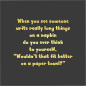 Funny Writing on a Napkin Joke Aufkleber (Vorderseite)