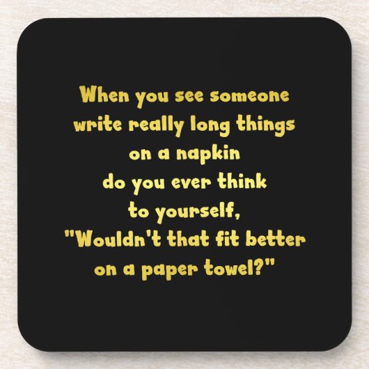 Funny Writing on a Napkin Joke Getränkeuntersetzer (Vorderseite)