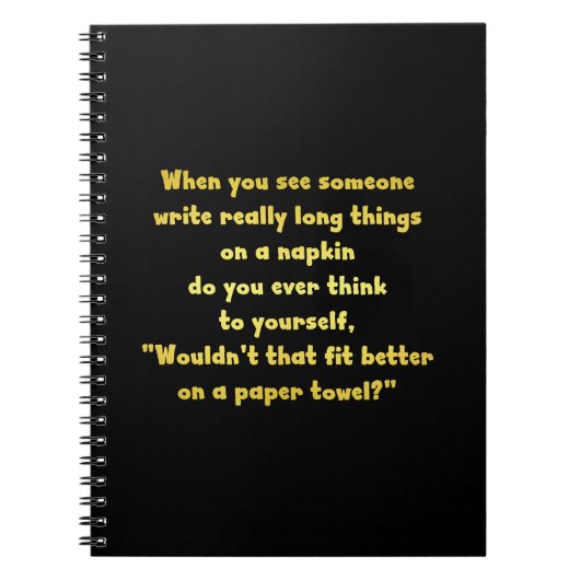 Funny Writing on a Napkin Joke Notizblock (Vorderseite)